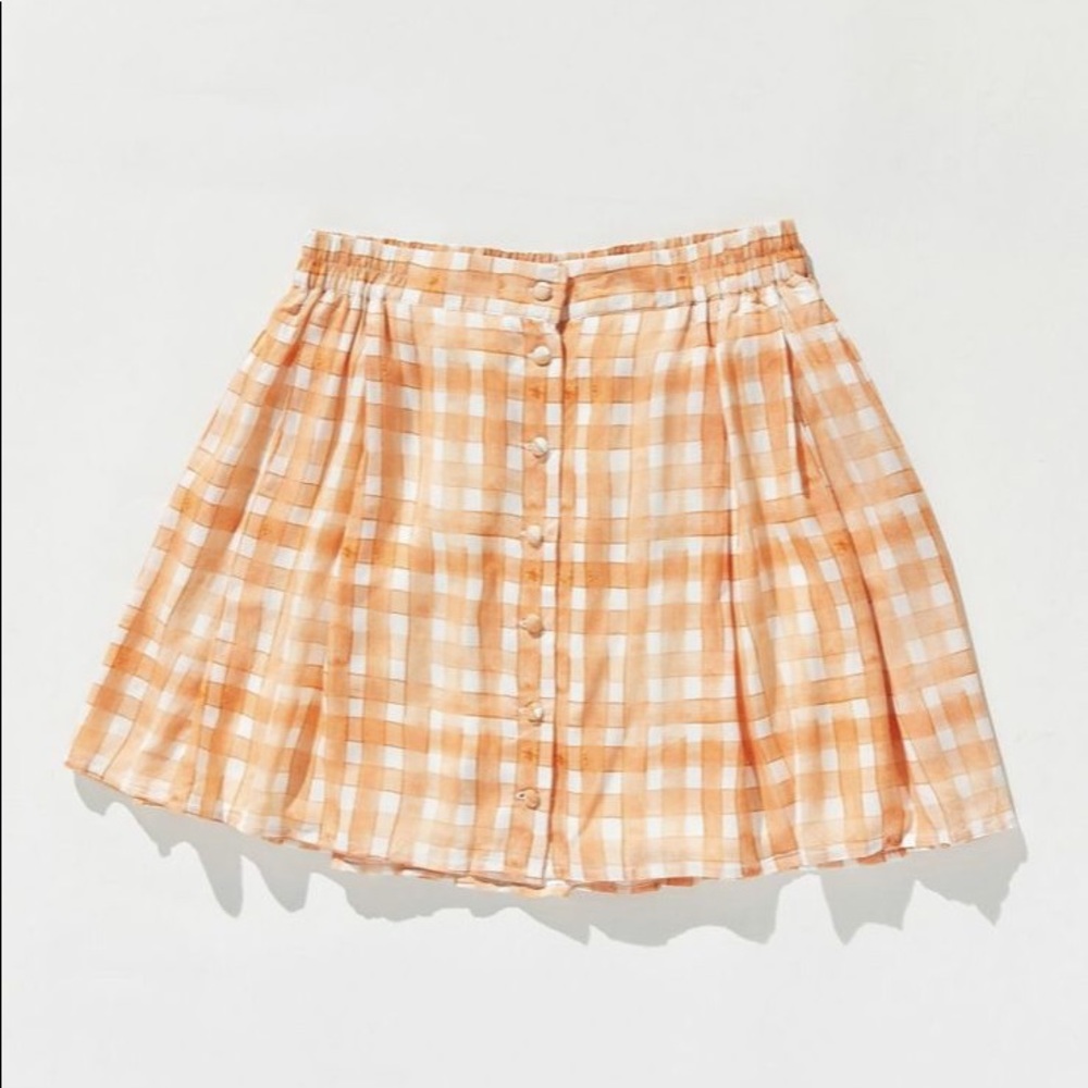UO Lily Button Front Mini Skirt